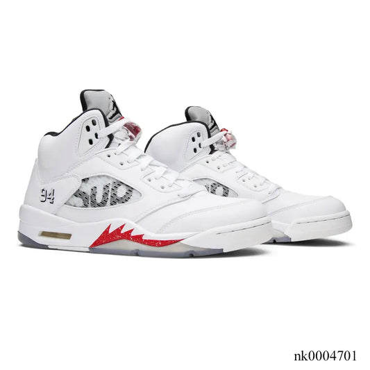 SUP x AJ 5 White Shoes Sneakers - nk0004701 image 2