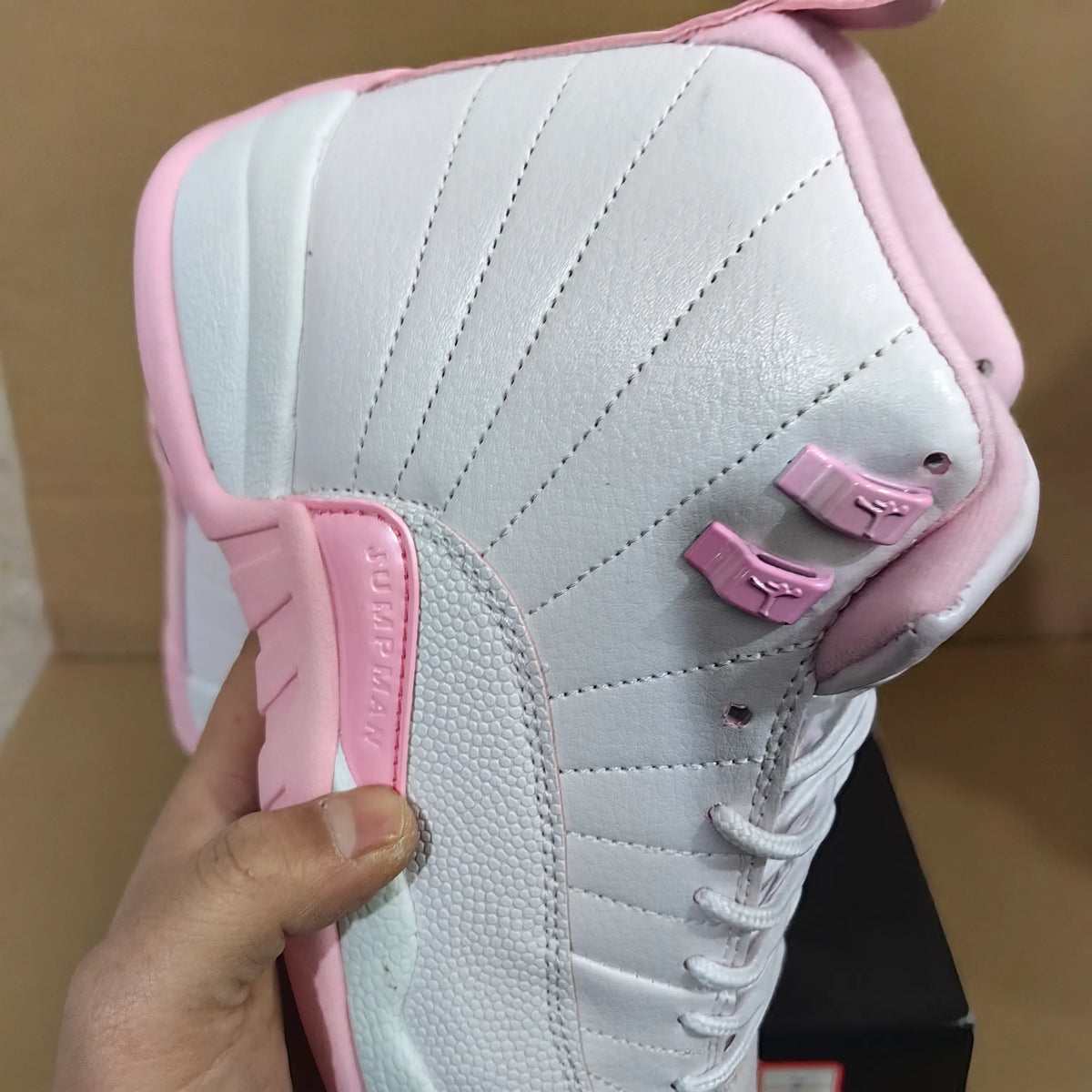 AJ 12 White Pearl Pink Shoes Sneakers - nk0004936 image 9