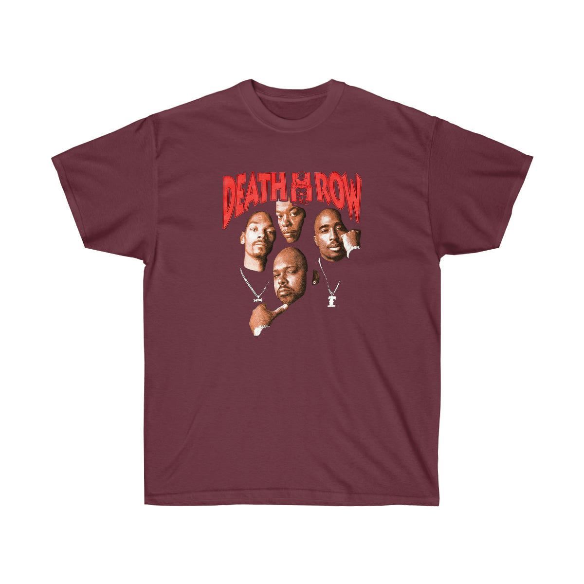 Rap Death Row Pic Men T-Shirt - Maroon, 3XL image