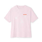 Halloween Basketball Skeleton Unisex Oversized Boxy Tee - Soft Pink, XS image
