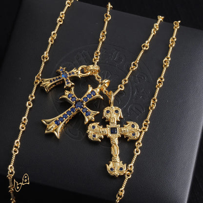 CH Cross Pendant Necklace - CH0046 - Blue image