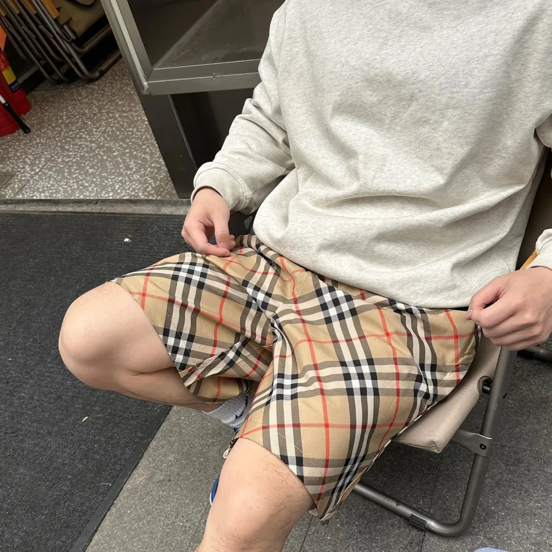 BUR Archive Check Knight Motif Shorts in Tan - 380 - bbr0000380 image 5