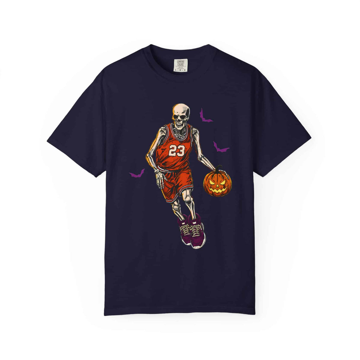 Halloween Basketball Unisex Garment-Dyed T-shirt image