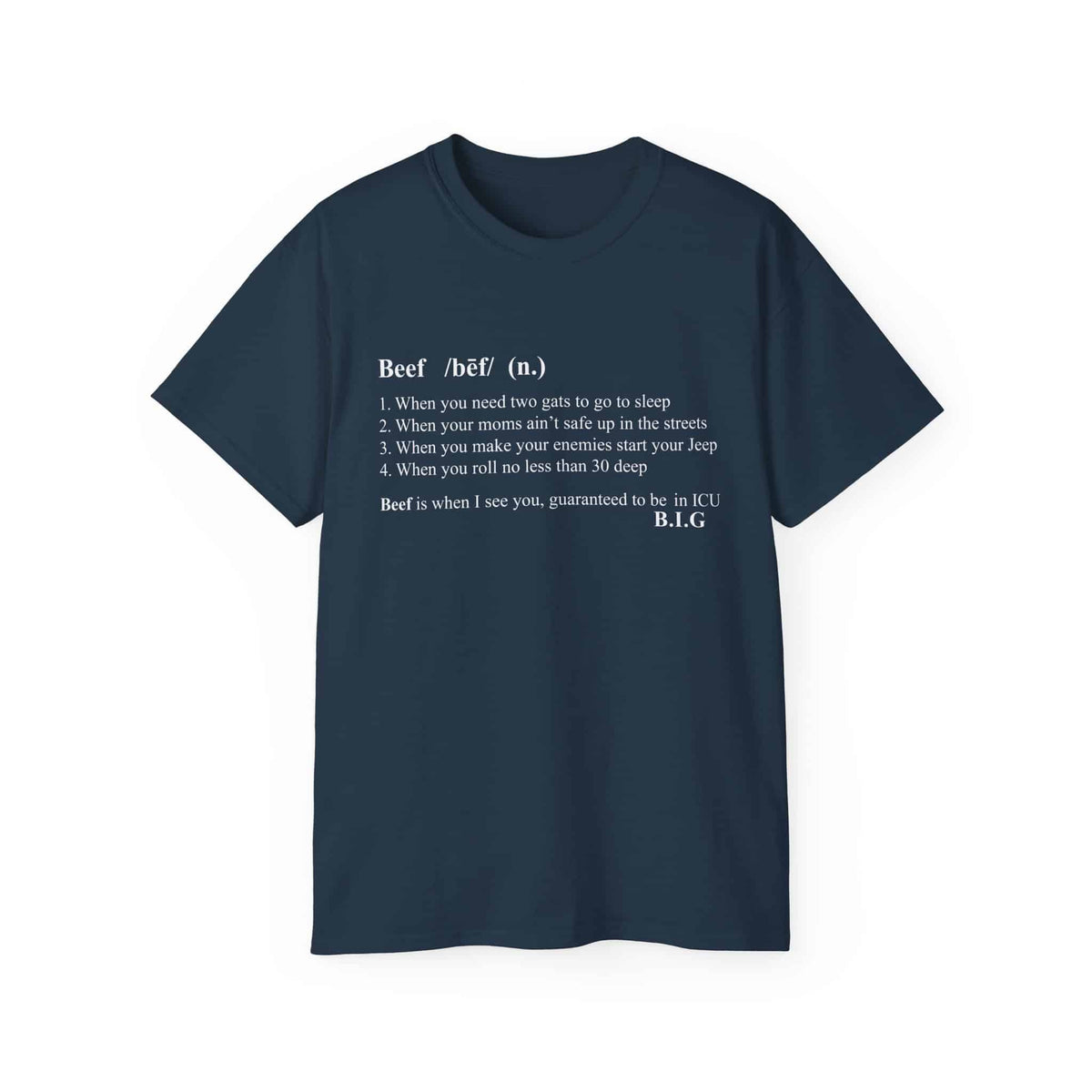 Beef Definition T-Shirt - S, Blue Dusk image
