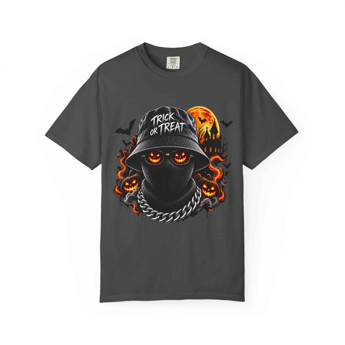 Spooky Streetwear Masked Unisex Garment-Dyed T-shirt image