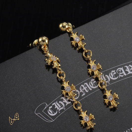 CH Cross Flower Charm Earrings – CH0159