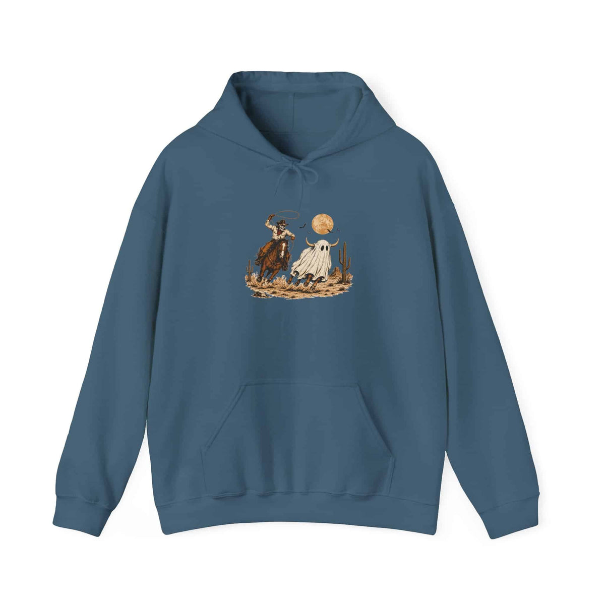 Halloween Cowboy Hooded Sweatshirt - 4XL, Indigo Blue image