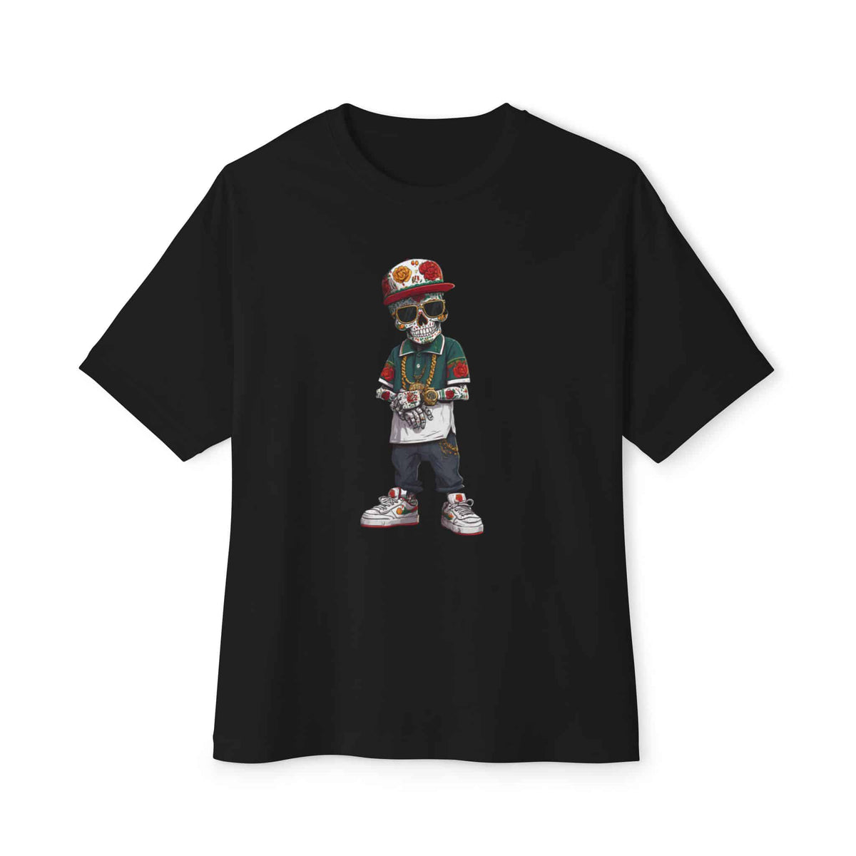 Skull Luxury Unisex Oversized Boxy Tee - Black, L image