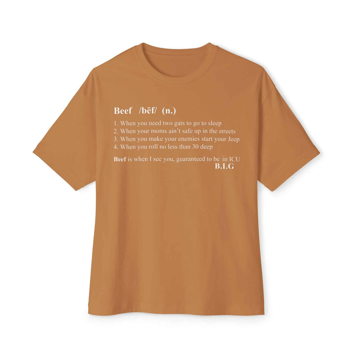 Beef Definition Unisex Oversized Boxy Tee - Toast, S image