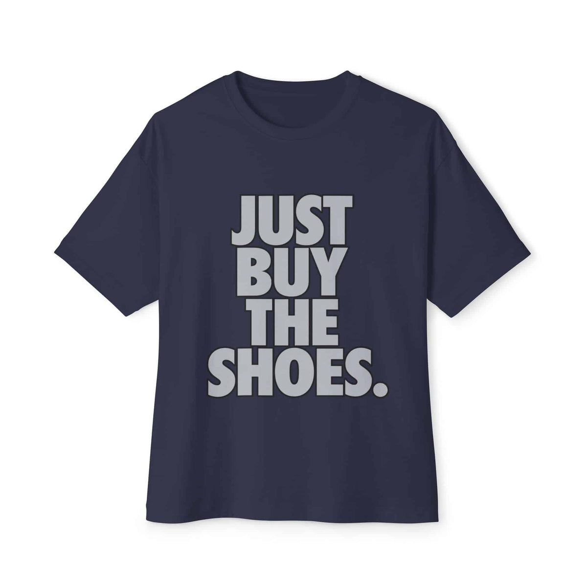 Graphic Print Unisex Oversized Boxy Tee – POD0033 - Navy, S image