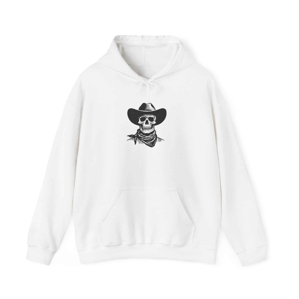 Outlaw Skull Hooded Sweatshirt - M, White image
