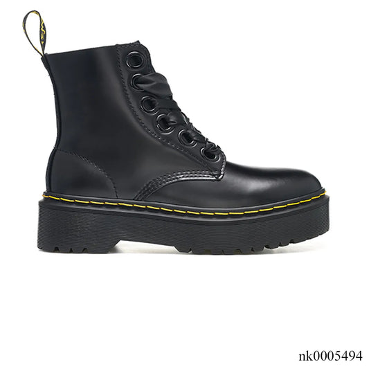 DM Molly Leather Platform Boots in Black Buttero Shoes Sneakers - nk0005494 image 0
