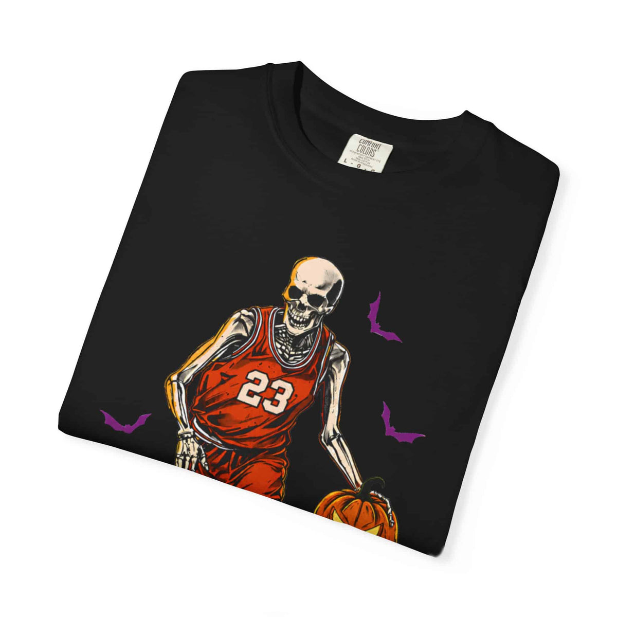 Halloween Basketball Unisex Garment-Dyed T-shirt image 2