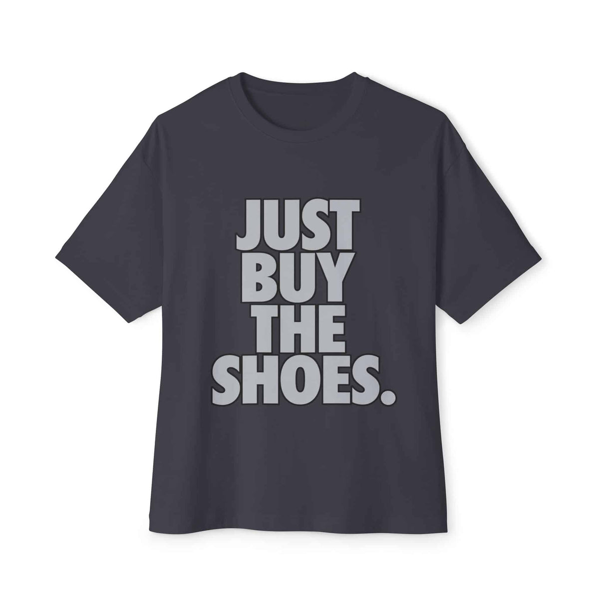 Graphic Print Unisex Oversized Boxy Tee – POD0033 - Dark Grey, S image