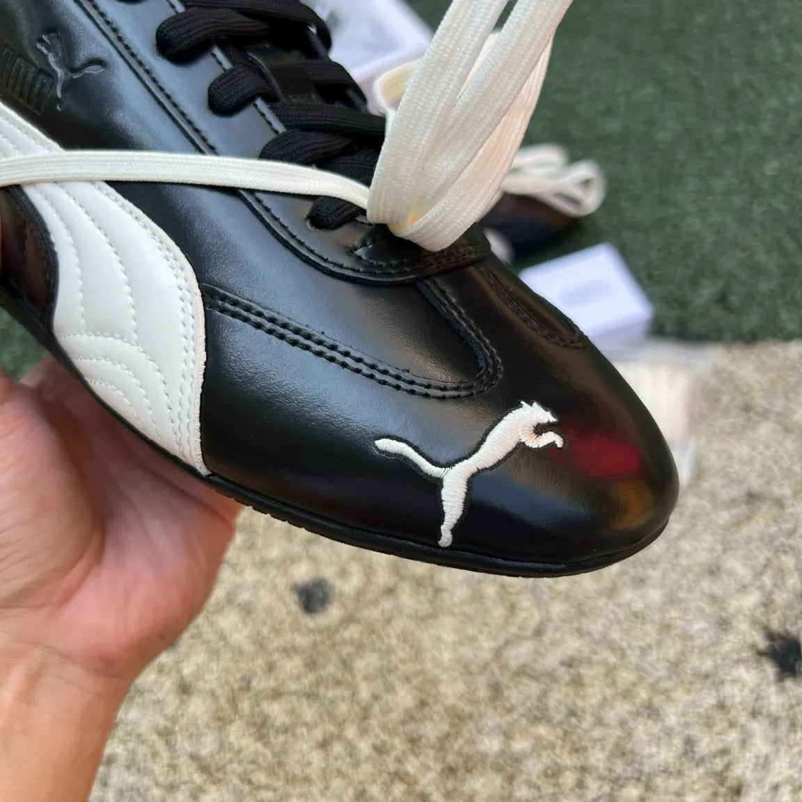 Rosé x PM Speedcat Premium Leather Black Shoes Sneakers - pm0000015 image 7