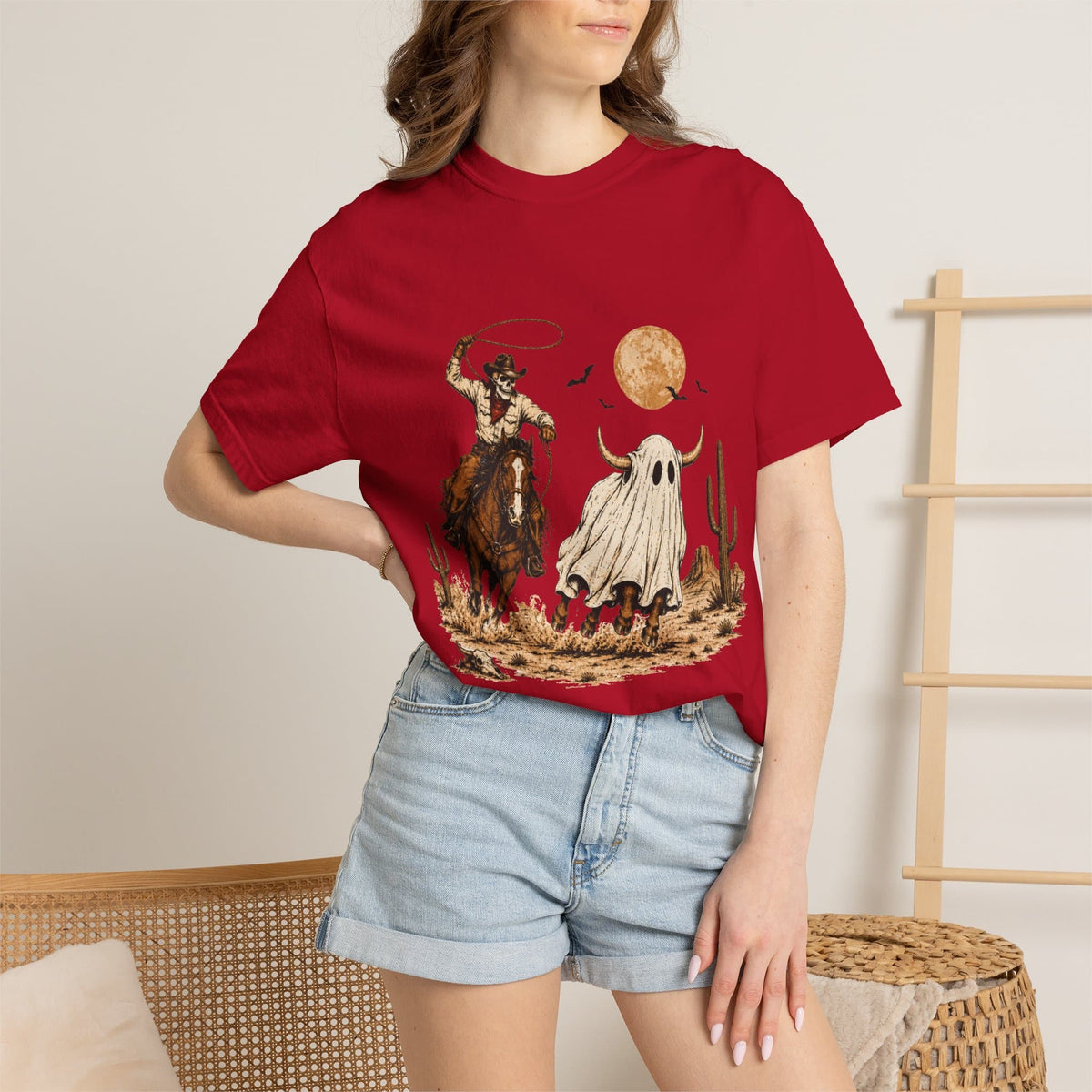 Halloween Basketball Skeleton Unisex Garment-Dyed T-shirt image 88