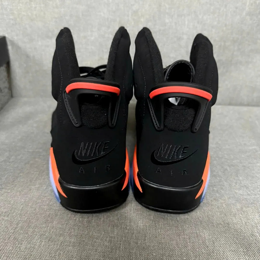 AJ 6 Black Infrared Orange Shoes Sneakers - nk0000292 image 3