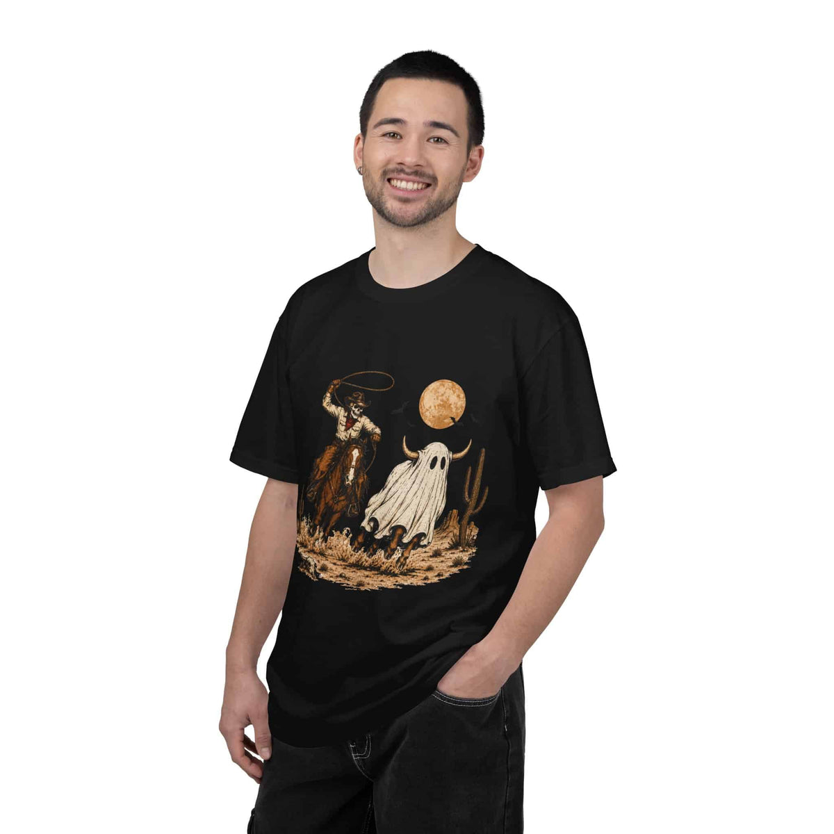 Halloween Basketball Skeleton Unisex Garment-Dyed T-shirt image 10