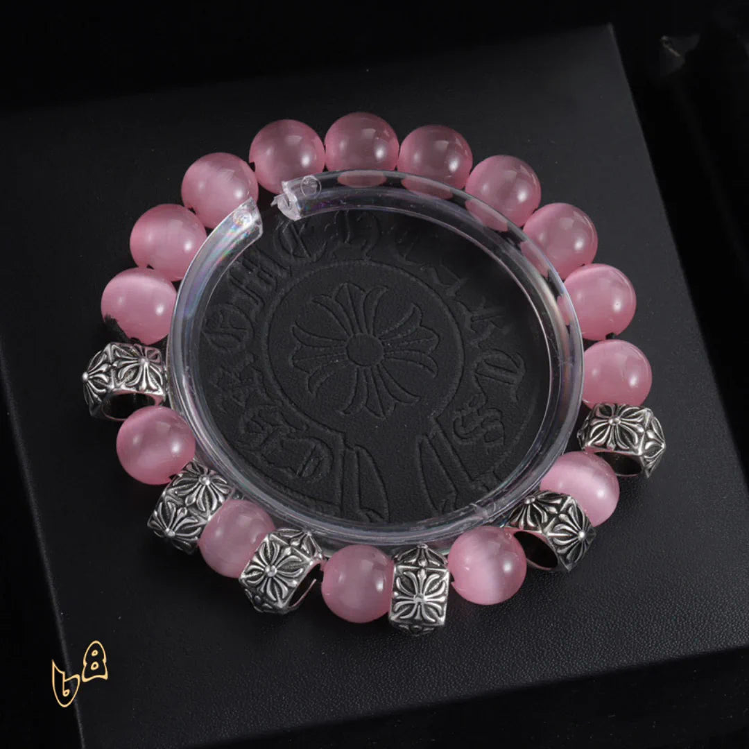 CH Cross Flower Ball Bracelet  - CH0075 - Pink image
