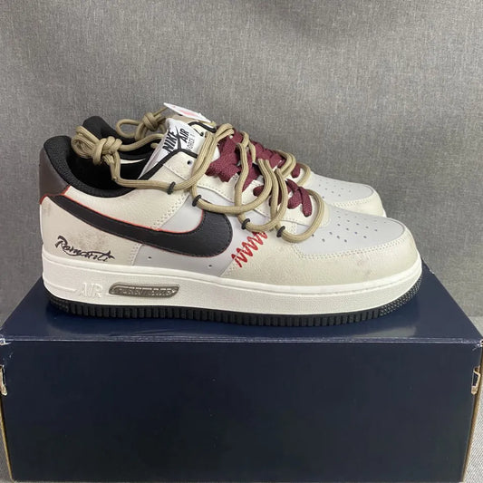 AF 1 Cream and Burgundy Shoes Sneakers - nk0005387 image 2