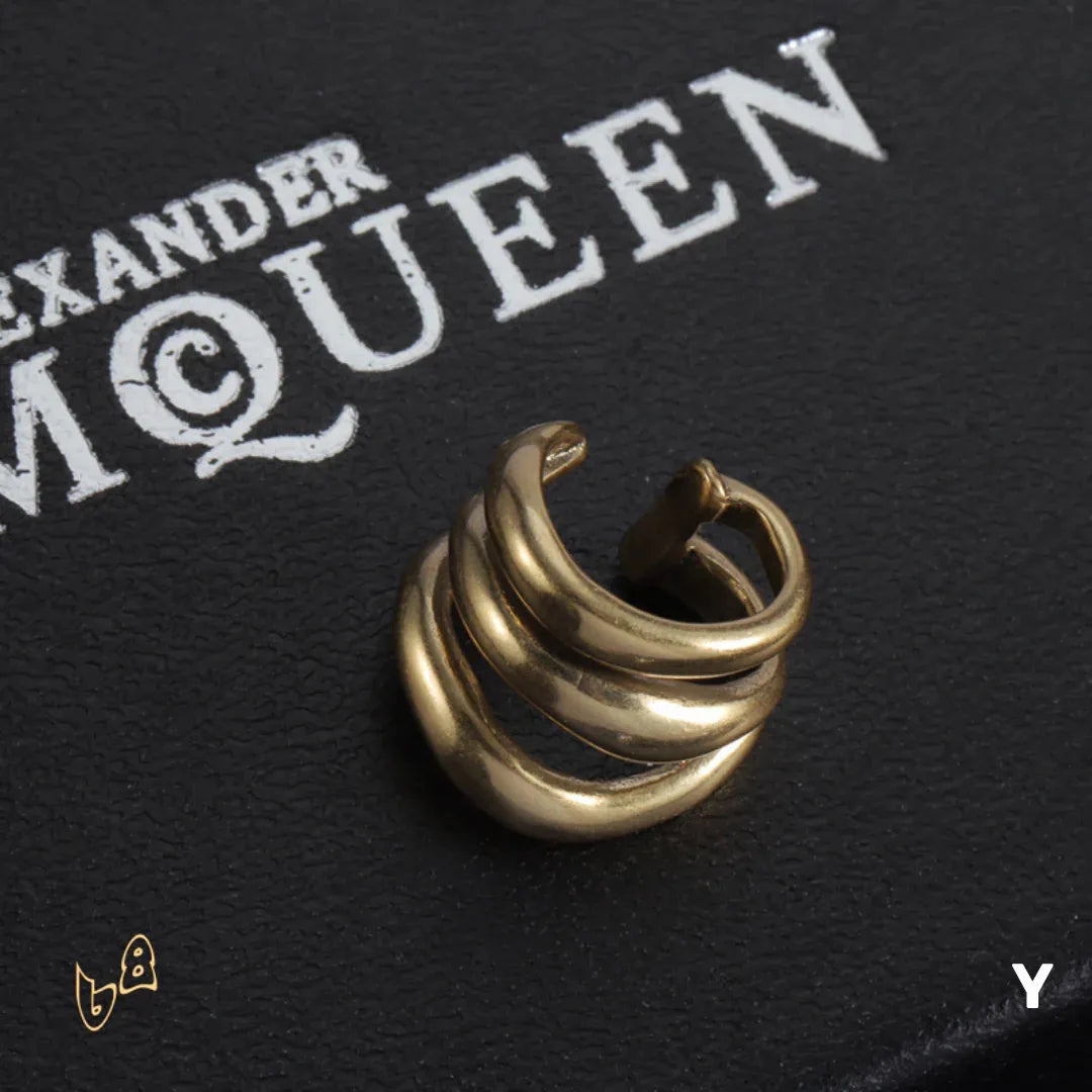 McQueen Multi Hoop Ear Cuffs - MCQ0018 - Gold image