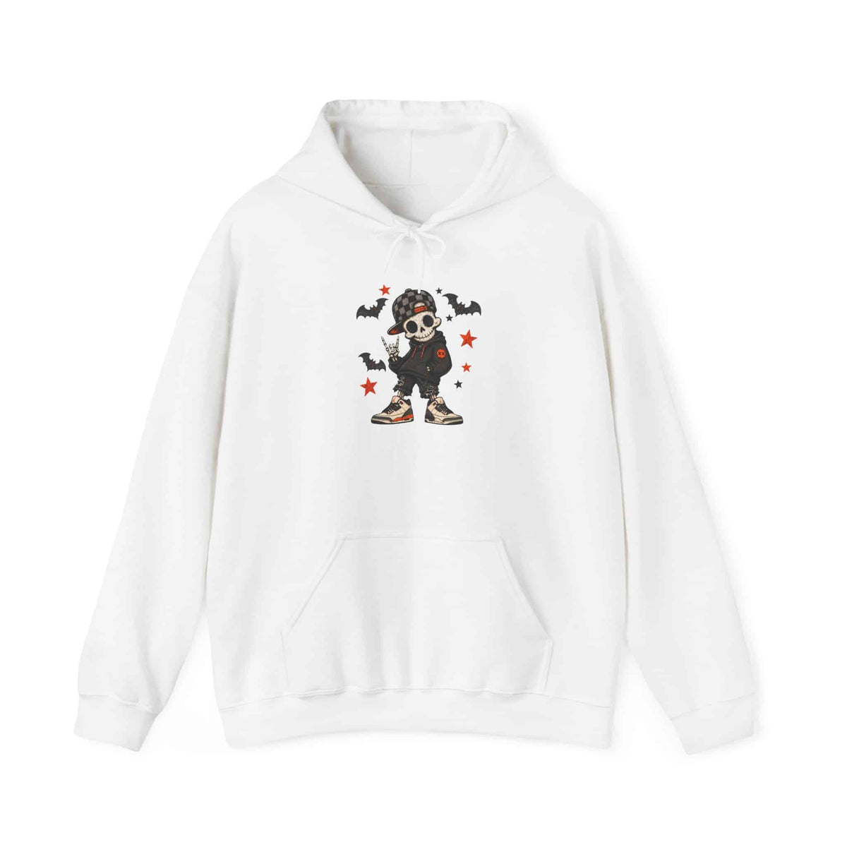 Boy Skeleton Halloween Hooded Sweatshirt - S, White image