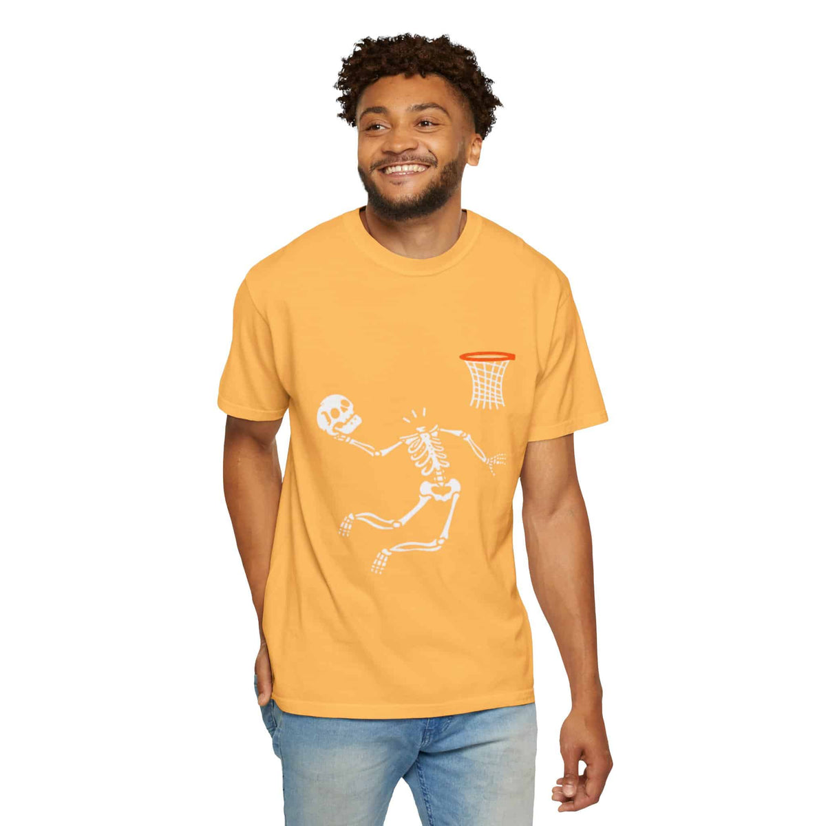 Halloween Basketball Skeleton Unisex Garment-Dyed T-shirt image 48