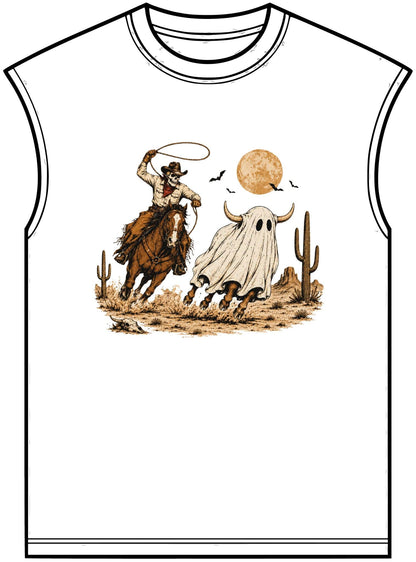 Halloween Cowboy Unisex Garment-Dyed Muscle Tee image 0