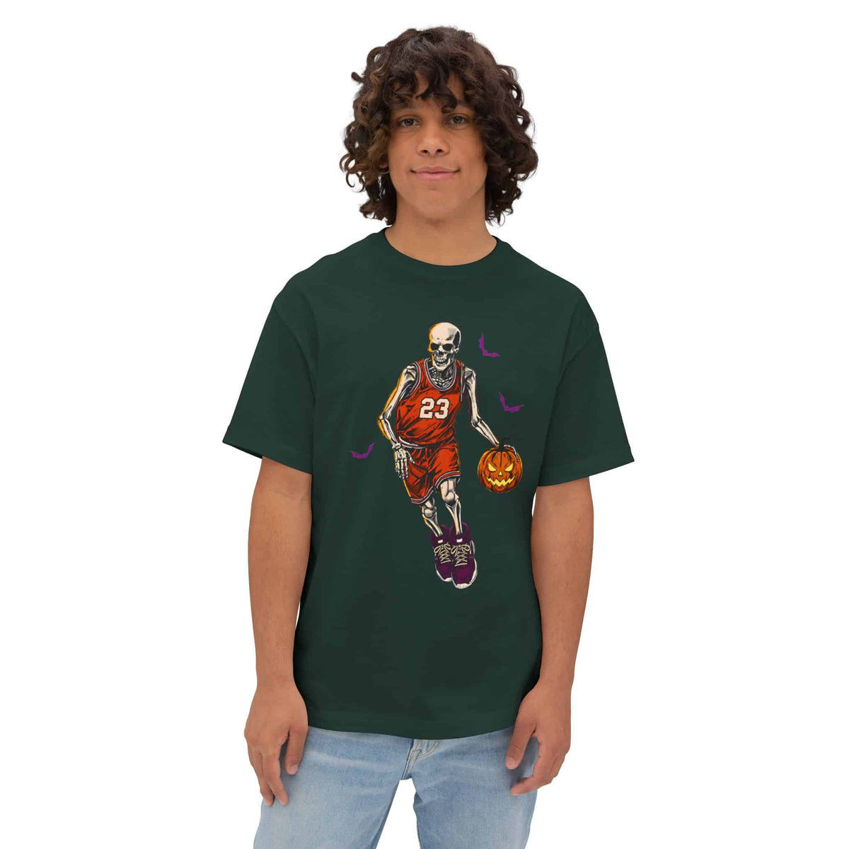 Halloween Basketball Unisex Oversized Boxy Tee image 19