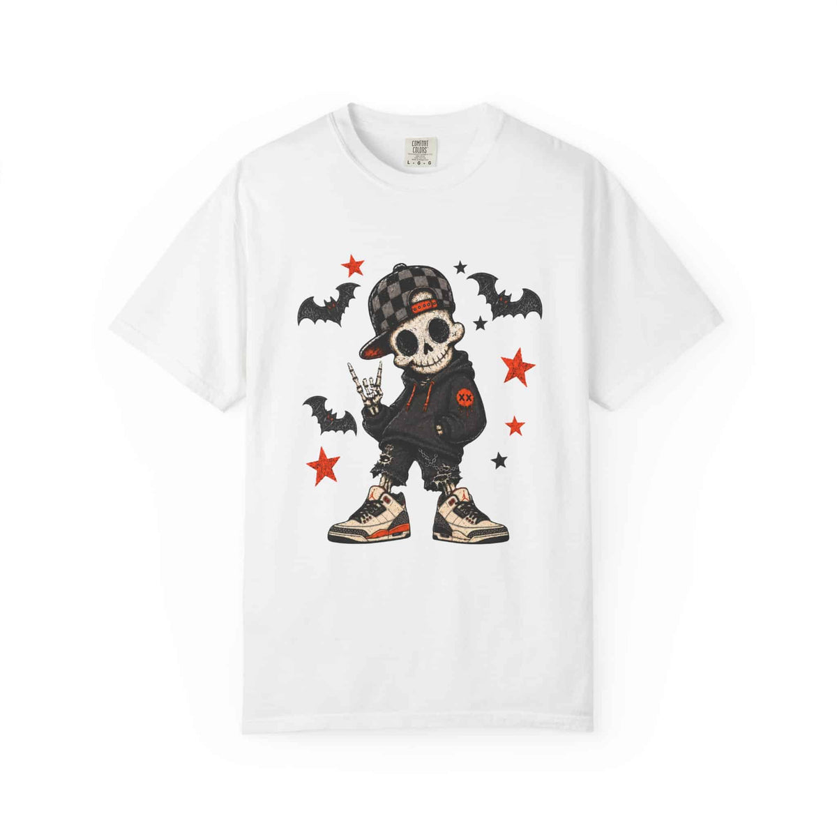 Boy Skeleton Halloween Unisex Garment-Dyed T-shirt image