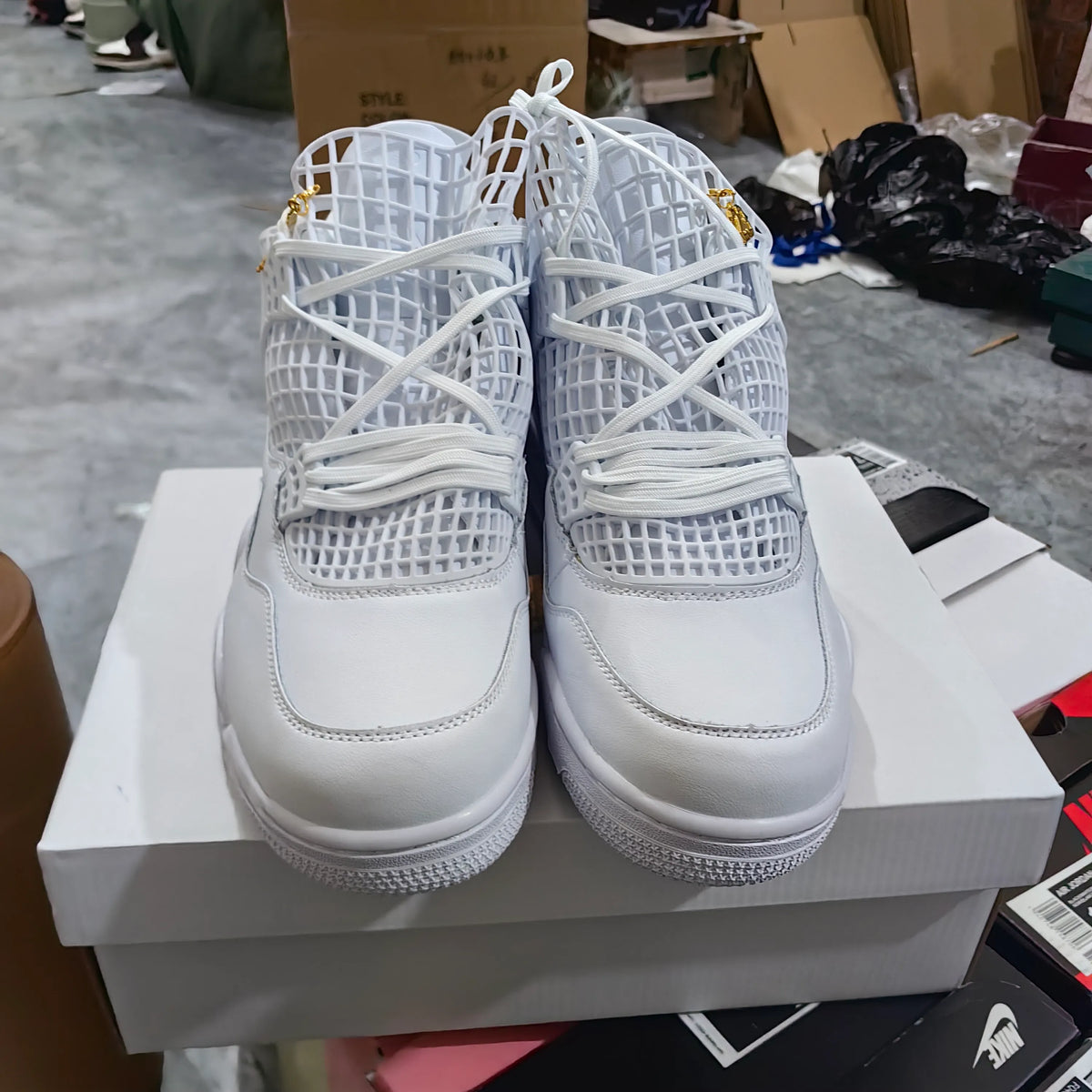 [Premium] AJ 4 NET White Shoes Sneakers – nk0003908 image 12