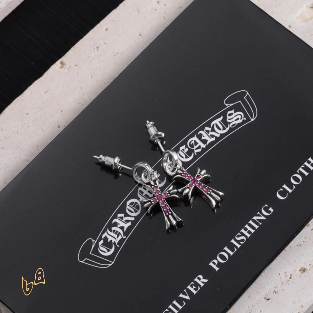 CH Cross Earrings - CH0150 - Purple image