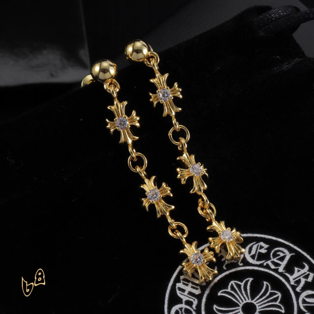 CH Cross Flower Charm Earrings - CH0159 image 2