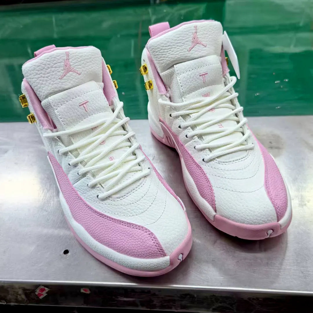 AJ 12 White Pink Shoes Sneakers - nk0004590 image 3