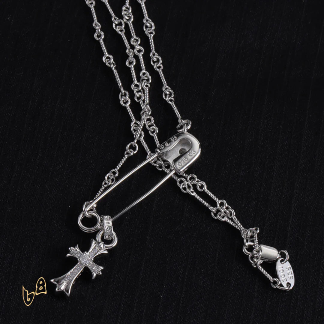 CH Pin & Cross Pendant Necklace - CH0041 image 3