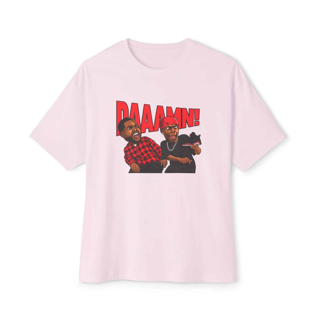 Graphic Print Unisex Oversized Boxy Tee – POD0035 - Soft Pink, 2XL image