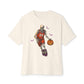 Halloween Basketball Unisex Oversized Boxy Tee - Natural, L image