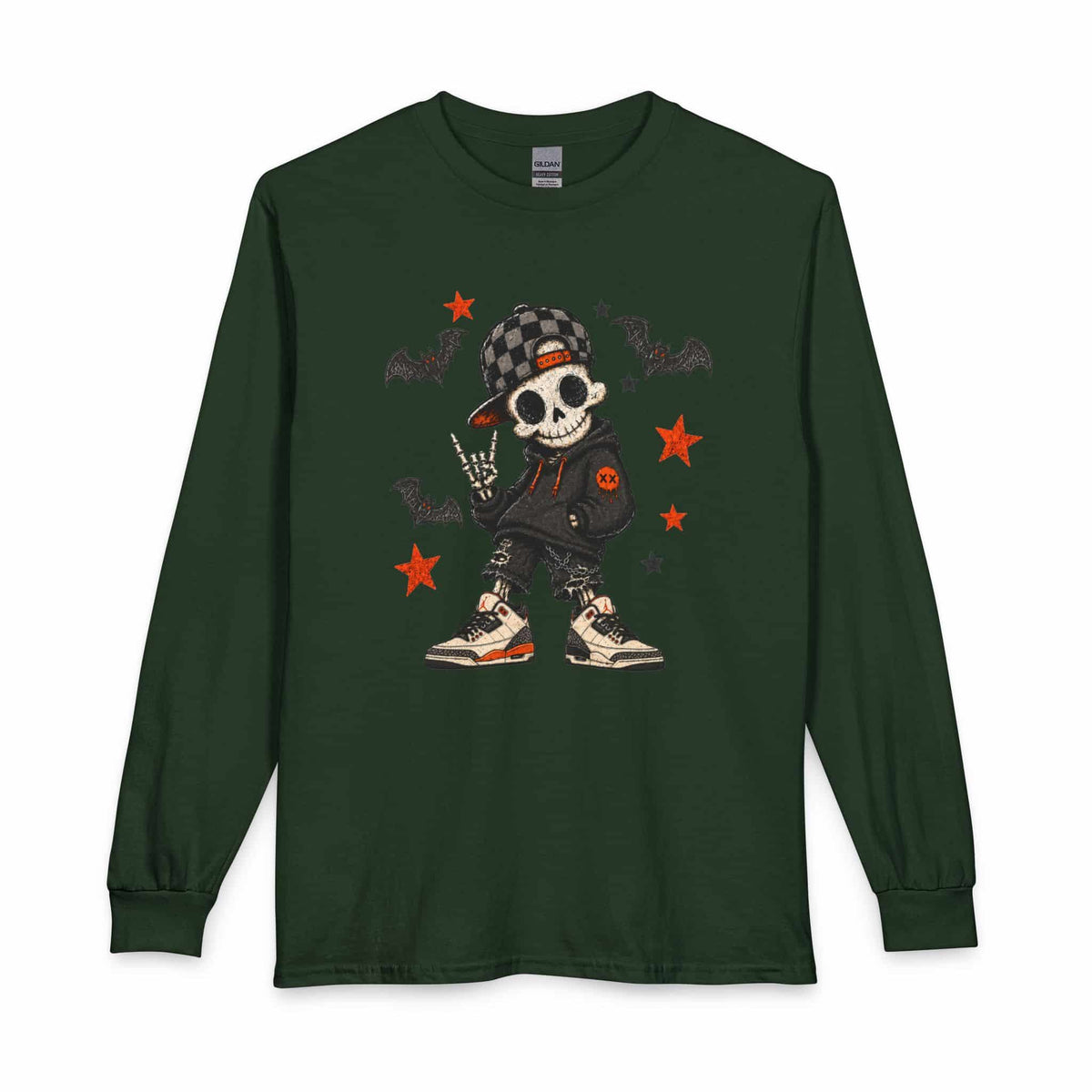 Boy Skeleton Halloween Long Sleeve T-Shirt image