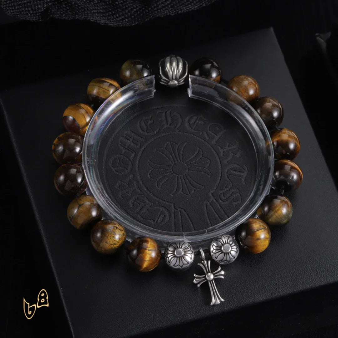 CH Cross Flower Ball Bracelet - CH0076 - Brown image
