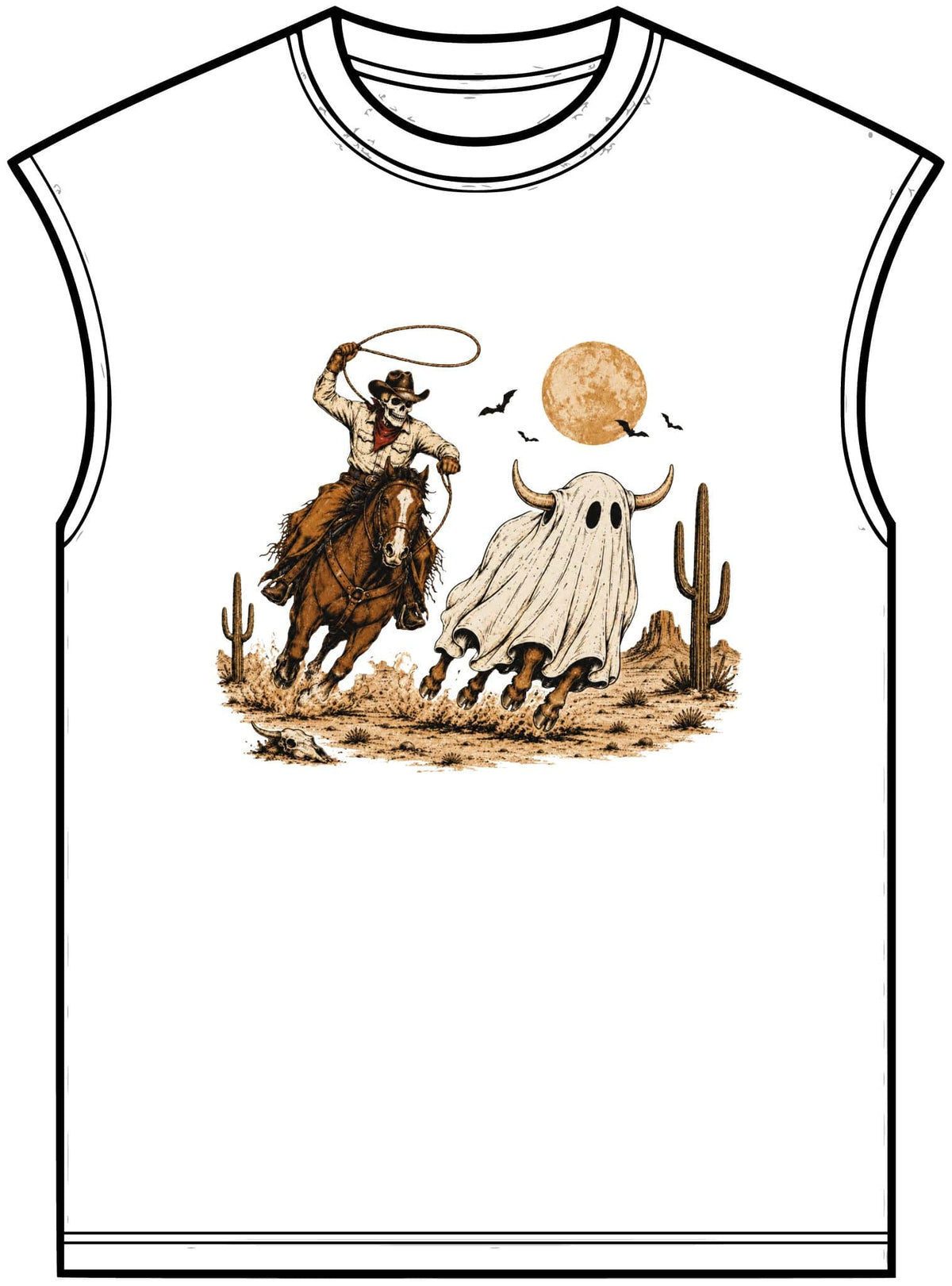 Halloween Cowboy Unisex Garment-Dyed Muscle Tee image