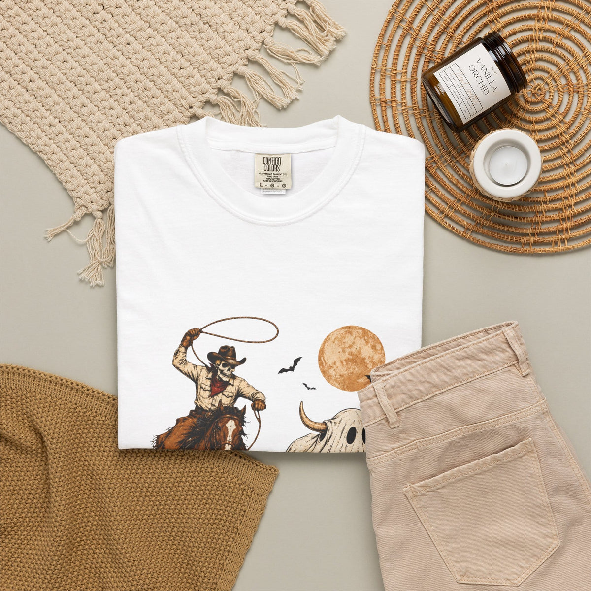 Halloween Basketball Skeleton Unisex Garment-Dyed T-shirt image 3