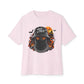 Spooky Streetwear Masked Unisex Oversized Boxy Tee - Soft Pink, 2XL image