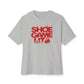 Graphic Print Unisex Oversized Boxy Tee - POD0040 - Athletic Heather, S image