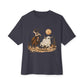 Halloween Cowboy Unisex Oversized Boxy Tee - Dark Grey, L image