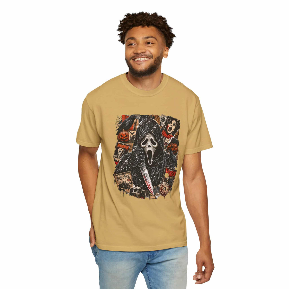 Halloween Horror Unisex Garment-Dyed T-shirt image 58