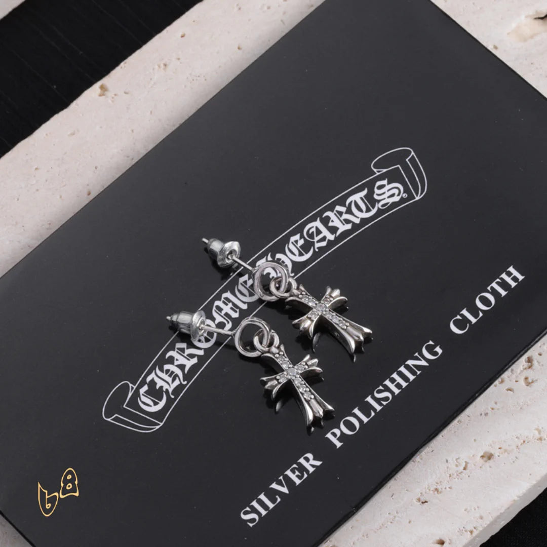 CH Cross Earrings - CH0150 - White image