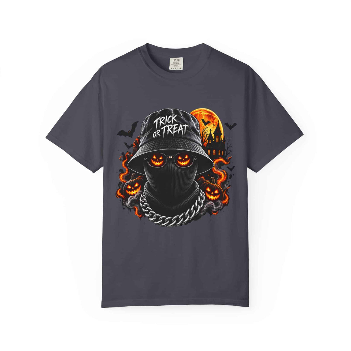Spooky Streetwear Masked Unisex Garment-Dyed T-shirt image
