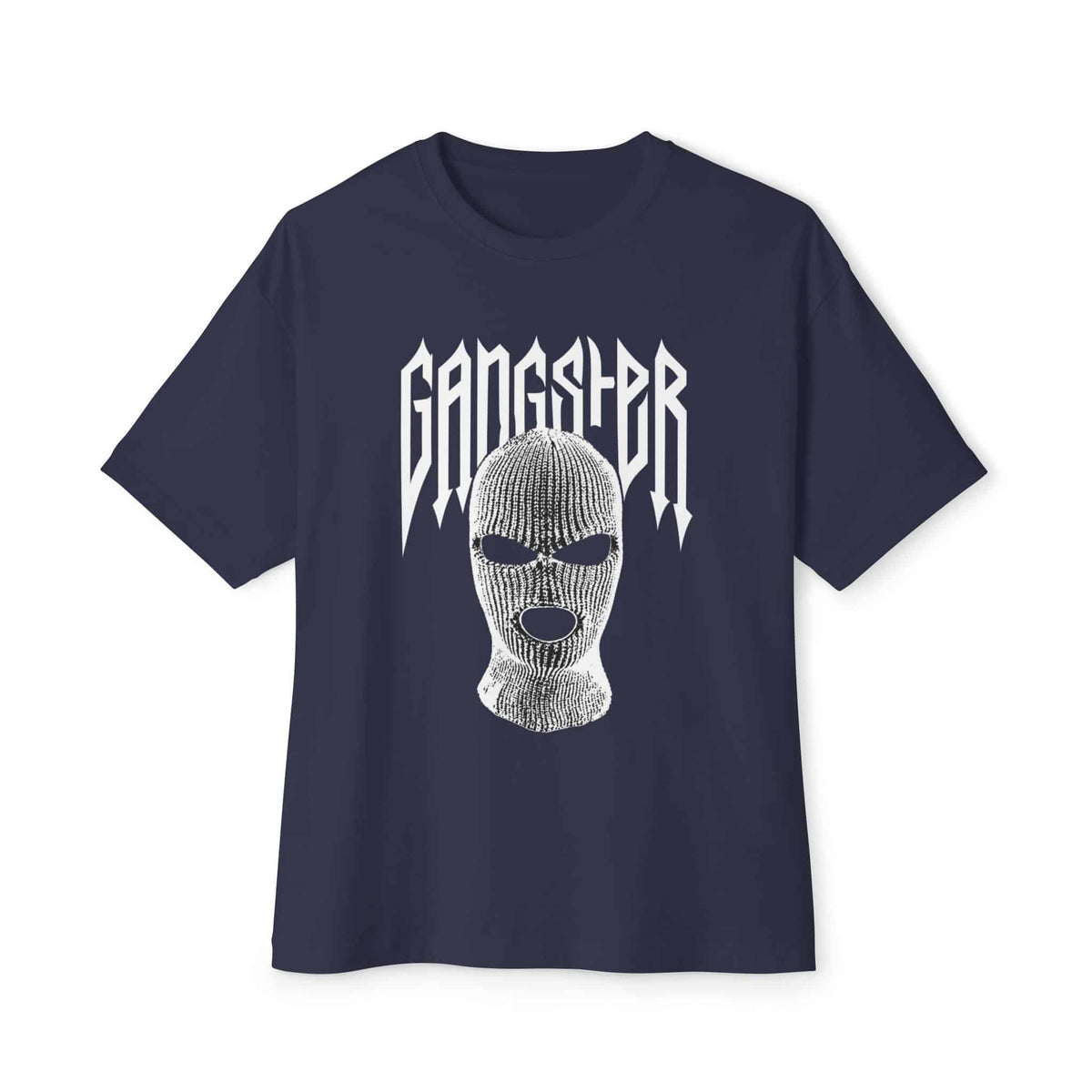 Gangster Mask Unisex Oversized Boxy Tee - Navy, XS image