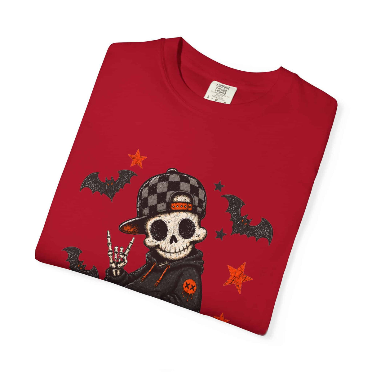 Boy Skeleton Halloween Unisex Garment-Dyed T-shirt image 58