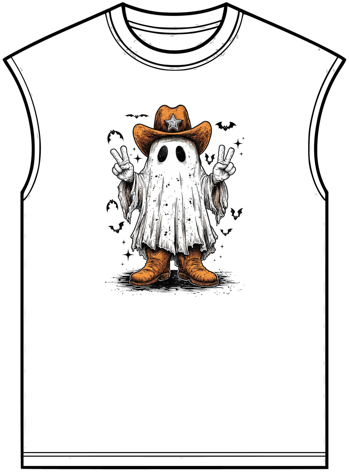 Howdy Ghost Unisex Garment-Dyed Muscle Tee image